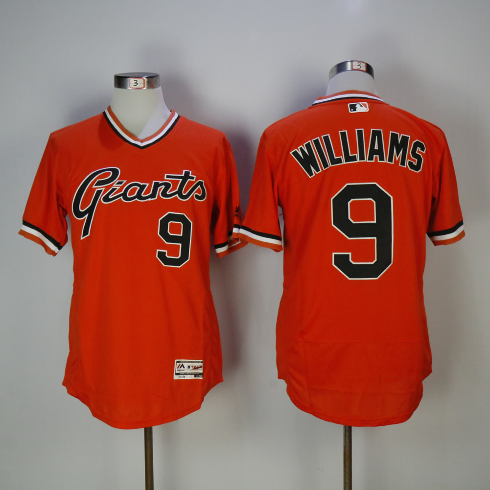 Men San Francisco Giants #9 Williams Orange Elite MLB Jerseys